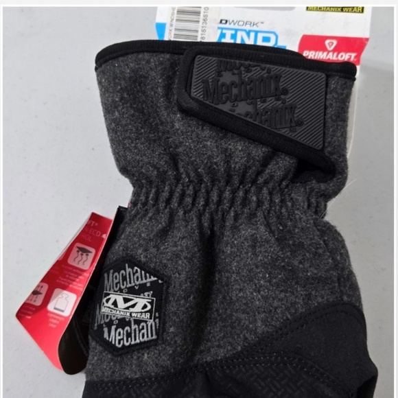 New Primaloft Mechanix Wear Gloves Mens Large Cold Work Gray Black NWT - Picture 5 of 16